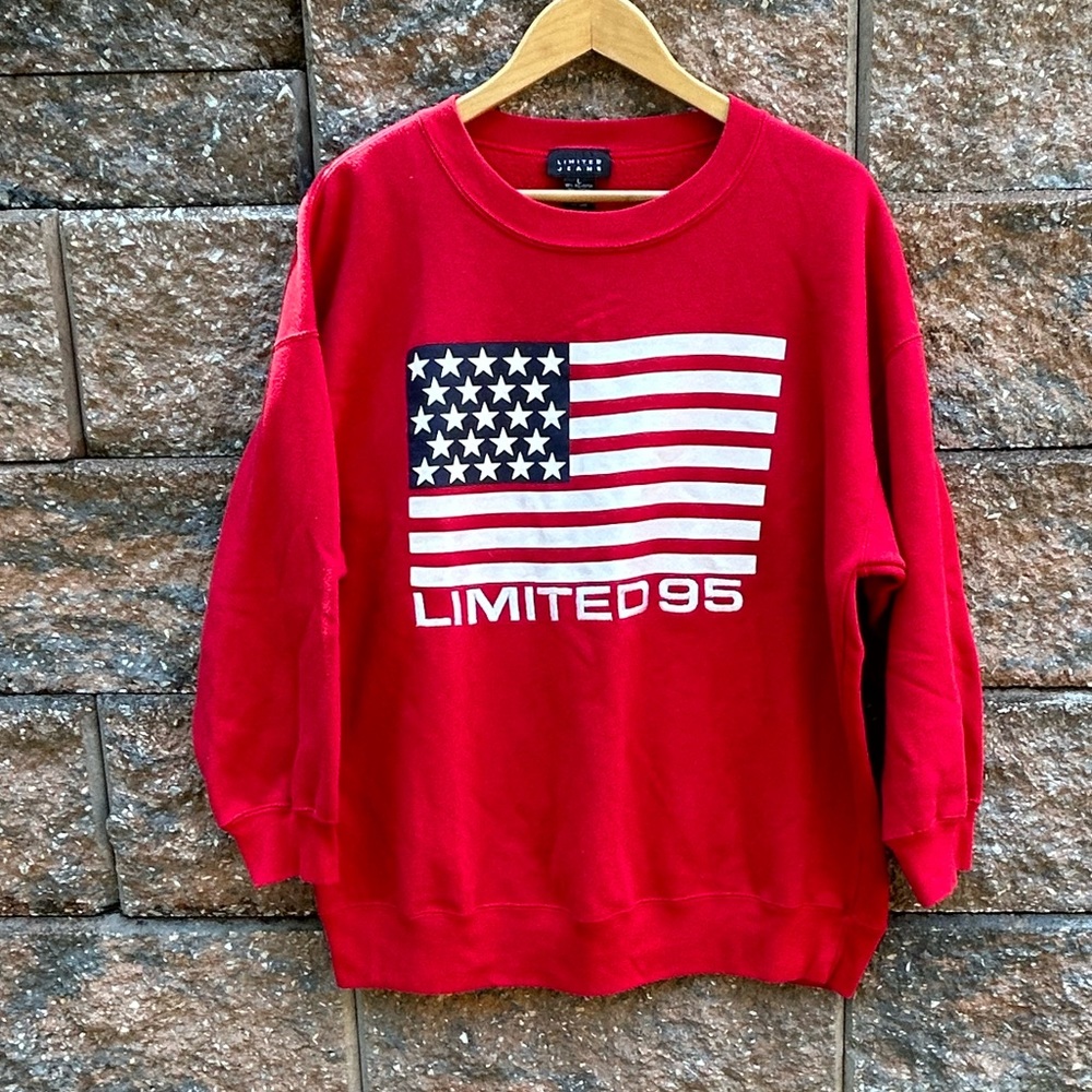 Vintage Limited 95 America Flag Red Sweater